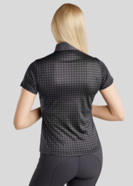 Montar MoHannah Polo met allover pied-de-pouleprint Slate Grey