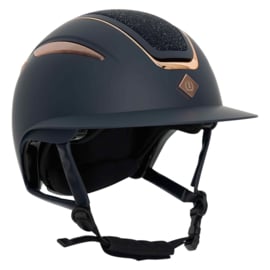 Riding helmet IRHOlania Deluxe big visor  navy / rosegold