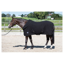 Harry horse fleecedeken met oprolbare nek jet-black maat 195