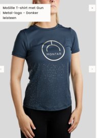 Montar MoSille T-shirt met Gun Metal-logo Dark slate