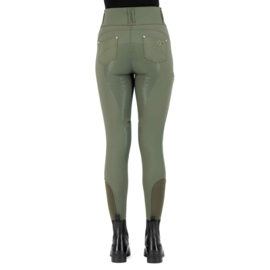 Hv polo rijbroek Elena FullGrip dark oil green