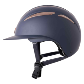 Riding helmet IRHOlania Deluxe big visor  navy / rosegold