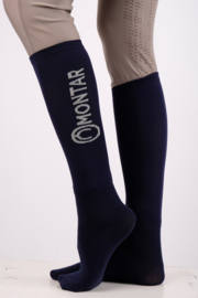 Montar Long Nylon Socks - 3 Pairs, navy