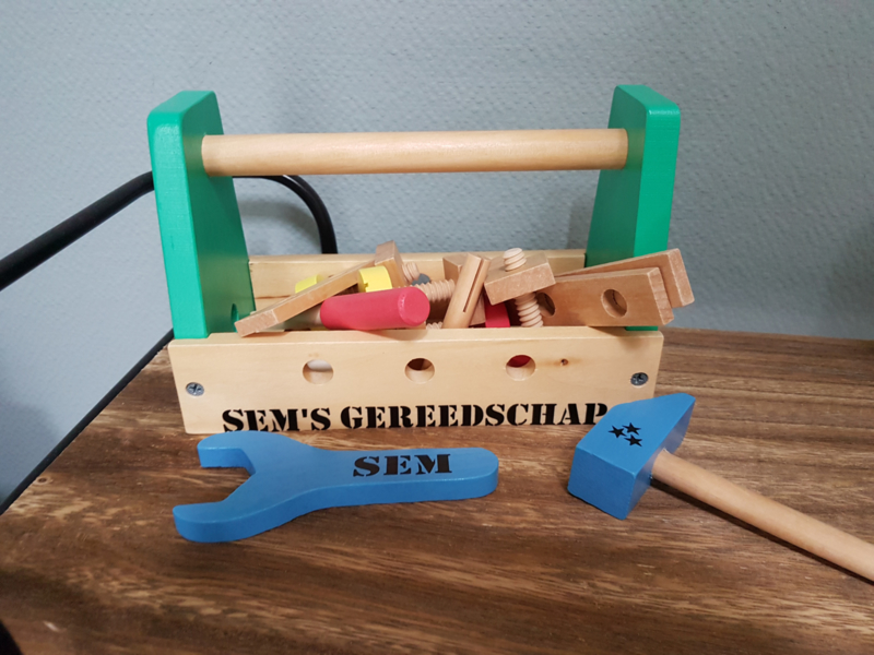 Houten gereedschapskist met naam | Houten speelgoed met naam Houten gereedschapskist met naam | Houten speelgoed met naam