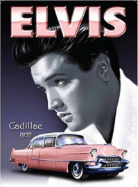 Elvis Cadillac 1955.  Metalen wandbord 30 x 40 cm.