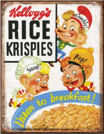 Kellogg's Rice Krispies.  Metalen wandbord 31,5 x 40,5 cm.