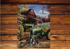 John Deere Days End Metalen wandbord 30 x 40 cm.