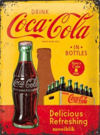 Coca Cola in Bottles Metalen wandbord in reliëf 30 x 40 cm