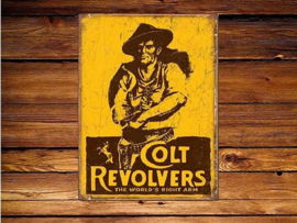 Colt Revolvers Metalen wandbord 31,5 x 40,5 cm.