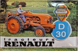 Renault D30 Tracteurs  Metalen wandbord in reliëf 20 x 30 cm.