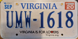 Virginia Originele license plate .