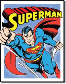 Superman - Retro Panels  Metalen wandbord 31,5 x 40,5 cm.