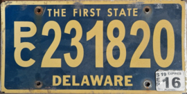 Delaware Originele license plate .