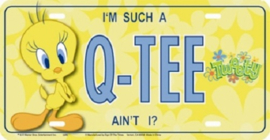 Tweety I'm such a Q-TEE  Metalen wandbord in reliëf 15 x 30 cm.