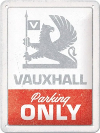 Vauxhall Parking Only. Metalen wandbord in reliëf 15 x 20 cm.
