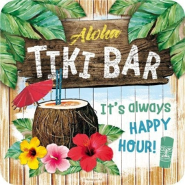 Aloha Tiki Bar.  Onderzetters 9 x 9 cm.  5 stuks.