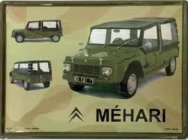 Citroen Mehari Army  Metalen Wandbord 30 x 40 cm.