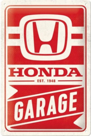 Honda AM Garage.  Metalen wandbord in reliëf 20 x 30 cm.