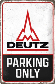 Deutz Parking Only.  Metalen wandbord in reliëf 20 x 30 cm.