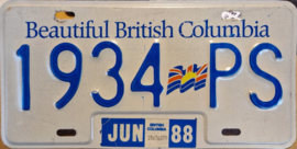 British Columbia Originele Canadese license plate (Kentekenplaat).