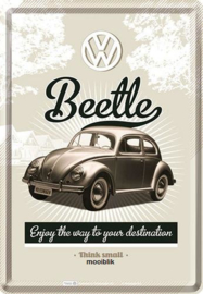 VW Beetle Metalen Postcard 10 x 14 cm
