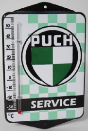 Puch Service.  Emaille thermometer met oren.