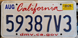 California Originele license plate .