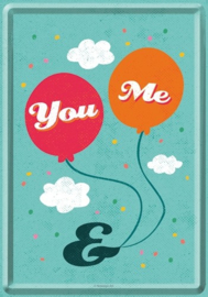 You & Me Metalen Postcard 10 x 14 cm.