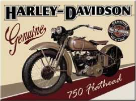 Harley Garage 750 Flathead. Koelkastmagneet 8 cm x 6 cm.