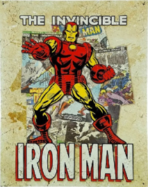 Iron Man The Invincible.  Metalen wandbord 31,5 x 40,5 cm.