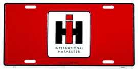 IH International Harvester.  Aluminium wandbord  15 x 30 cm.