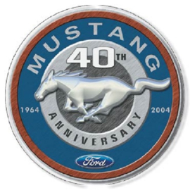 Mustang 40th Round Metalen wandbord Ø 30 cm.