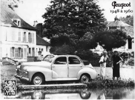 Peugeot 203 1948 a 1960 Metalen wandbord 20 x 30 cm.