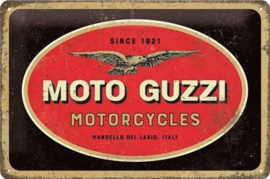Moto Guzzi Logo Metalen wandbord in reliëf 20 x 30 cm.