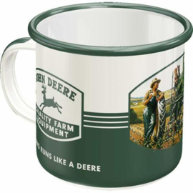 John Deere Farm Emaille Drinkbeker