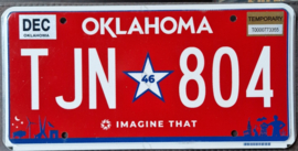 Oklahoma Temporary Originele Licenseplate.