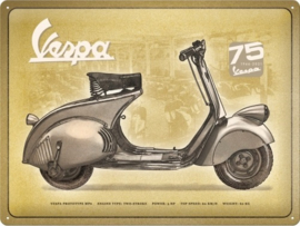 Vespa  75th Anniversary SE Metalen wandbord in reliëf 30 x 40 cm .