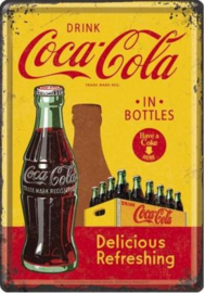 Coca Cola in Bottles Metalen Postcard 10 X 14 cm
