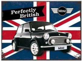 Mini Perfectly British. Koelkastmagneet 8 cm x 6 cm.