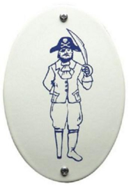 Piraat Emaille Toiletbordje 8 x 11,5 cm .