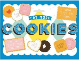 Eat More Cookies. Koelkastmagneet 8 cm x 6 cm.