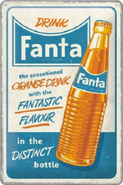 Fanta Sensational Orange Drink. Metalen wandbord in reliëf 20 x 30 cm.