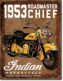 Indian Roadmaster Chief '53  Metalen wandbord 31,5 x 40,5 cm.