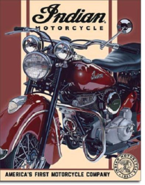 Indian Motorcycle  Metalen wandbord 31,5 x 40,5 cm.