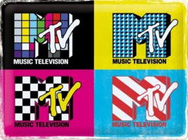 MTV Logo Pop Art .  Metalen wandbord in reliëf 30 x 40 cm.