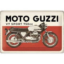 Moto Guzzi Moddell V7 Sport.  Metalen wandbord in reliëf 20 x 30 cm.