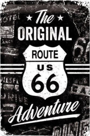 The Original Route 66 Adventure Metalen wandbord in reliëf 20 x 30 cm