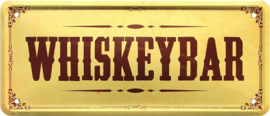 Whiskeybar. Metalen wandbord 12 x 28 cm.