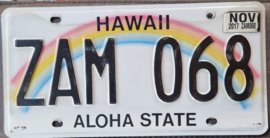 Hawaii Originele license plate (kentekenplaat).  Aloha state.