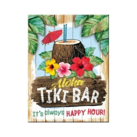 Aloha Tiki Bar. Koelkastmagneet 8 cm x 6 cm.